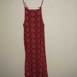 Burgundy Patterned Brandy Melville Dress